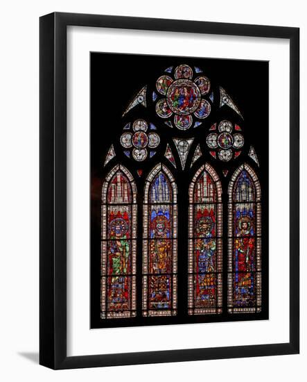 Window W9 Depicting Holy Roman Emperors: Charles Martel, Charlemagne, Pepin the Short, Louis the…-null-Framed Giclee Print