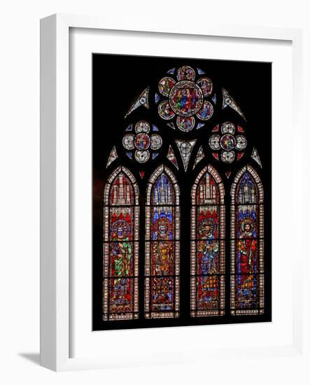 Window W9 Depicting Holy Roman Emperors: Charles Martel, Charlemagne, Pepin the Short, Louis the…-null-Framed Giclee Print