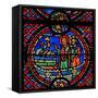 Window W9 Depicting St Andrew Turns Seven Demons into Dogs-null-Framed Stretched Canvas