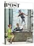 "Window Washer" Saturday Evening Post Cover, September 17,1960-Norman Rockwell-Stretched Canvas