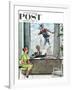 "Window Washer" Saturday Evening Post Cover, September 17,1960-Norman Rockwell-Framed Giclee Print