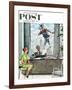 "Window Washer" Saturday Evening Post Cover, September 17,1960-Norman Rockwell-Framed Giclee Print