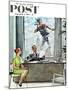 "Window Washer" Saturday Evening Post Cover, September 17,1960-Norman Rockwell-Mounted Giclee Print