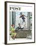 "Window Washer" Saturday Evening Post Cover, September 17,1960-Norman Rockwell-Framed Giclee Print