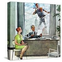 "Window Washer", September 17,1960-Norman Rockwell-Stretched Canvas