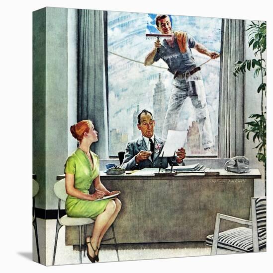 "Window Washer", September 17,1960-Norman Rockwell-Stretched Canvas