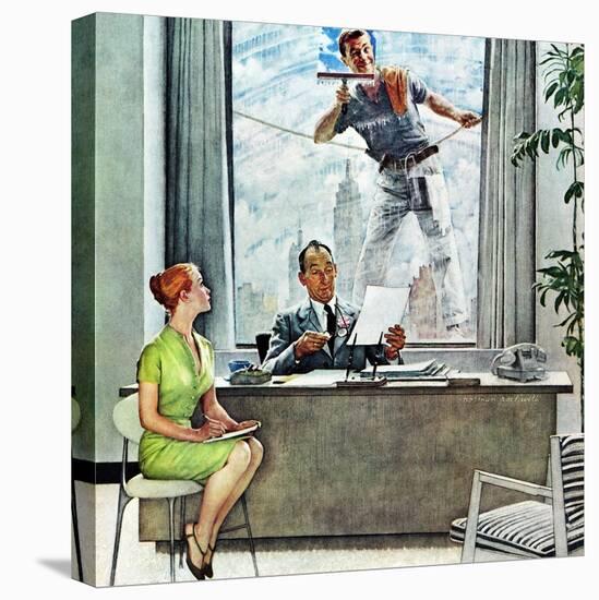 "Window Washer", September 17,1960-Norman Rockwell-Stretched Canvas