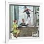 "Window Washer", September 17,1960-Norman Rockwell-Framed Giclee Print