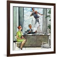 "Window Washer", September 17,1960-Norman Rockwell-Framed Giclee Print