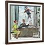 "Window Washer", September 17,1960-Norman Rockwell-Framed Giclee Print