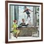 "Window Washer", September 17,1960-Norman Rockwell-Framed Giclee Print