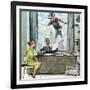 "Window Washer", September 17,1960-Norman Rockwell-Framed Giclee Print