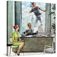 "Window Washer", September 17,1960-Norman Rockwell-Stretched Canvas