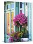 Window With Flowers, France, Europe-Guy Thouvenin-Stretched Canvas