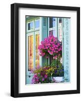 Window With Flowers, France, Europe-Guy Thouvenin-Framed Premium Photographic Print