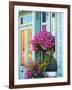 Window With Flowers, France, Europe-Guy Thouvenin-Framed Photographic Print