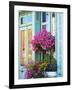 Window With Flowers, France, Europe-Guy Thouvenin-Framed Photographic Print