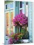 Window With Flowers, France, Europe-Guy Thouvenin-Mounted Photographic Print