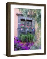 Window with Geraniums, San Miguel De Allende, Mexico-Alice Garland-Framed Photographic Print