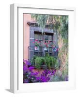 Window with Geraniums, San Miguel De Allende, Mexico-Alice Garland-Framed Photographic Print