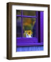 Window with Sunflowers in Vase-Steve Terrill-Framed Photographic Print