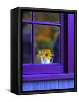 Window with Sunflowers in Vase-Steve Terrill-Framed Stretched Canvas