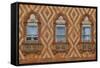 Windows and Brick Design Old Building, Venice, Italy-Darrell Gulin-Framed Stretched Canvas