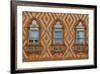 Windows and Brick Design Old Building, Venice, Italy-Darrell Gulin-Framed Photographic Print