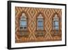 Windows and Brick Design Old Building, Venice, Italy-Darrell Gulin-Framed Photographic Print