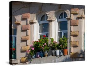 Windows and Flowers in Village, Cappadoccia, Turkey-Darrell Gulin-Stretched Canvas