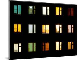 Windows at Night - Building Lights-pzAxe-Mounted Photographic Print