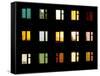 Windows at Night - Building Lights-pzAxe-Framed Stretched Canvas