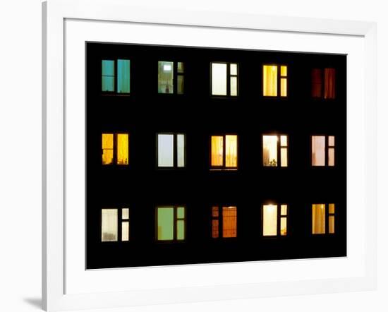 Windows at Night - Building Lights-pzAxe-Framed Photographic Print