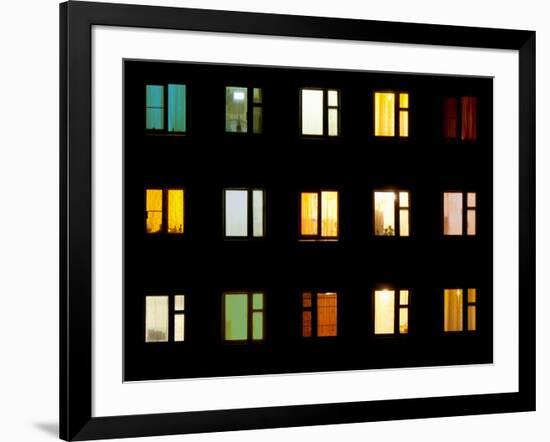 Windows at Night - Building Lights-pzAxe-Framed Photographic Print