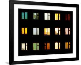 Windows at Night - Building Lights-pzAxe-Framed Photographic Print