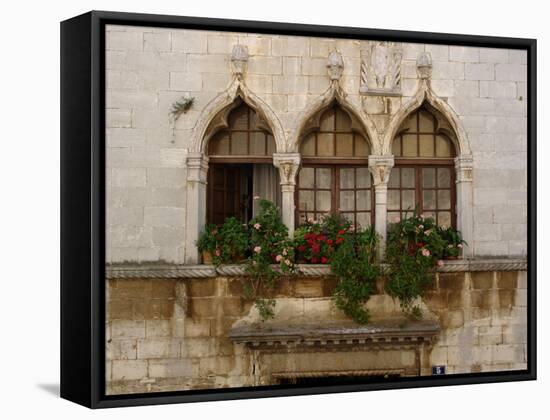 Windows in Porec, Croatia-null-Framed Stretched Canvas