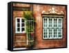 Windows Of Old Hamburg-George Oze-Framed Stretched Canvas