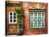 Windows Of Old Hamburg-George Oze-Stretched Canvas