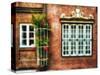 Windows Of Old Hamburg-George Oze-Stretched Canvas