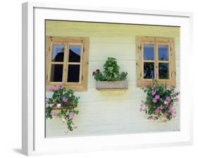 Windows of One of Unique Village Architecture Houses in Vlkolinec Village, Velka Fatra Mountains-Richard Nebesky-Framed Photographic Print