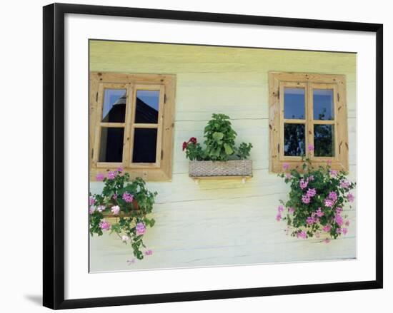 Windows of One of Unique Village Architecture Houses in Vlkolinec Village, Velka Fatra Mountains-Richard Nebesky-Framed Photographic Print