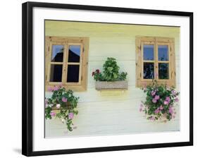 Windows of One of Unique Village Architecture Houses in Vlkolinec Village, Velka Fatra Mountains-Richard Nebesky-Framed Photographic Print