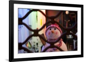 Windowshop rue Daguerre in Paris (14th arrondissement). December 2012-Gilles Targat-Framed Photographic Print