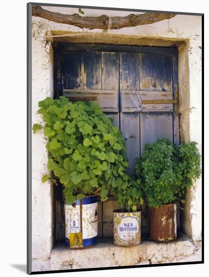 Windowsill, Paleohora, Crete, Greece-Peter Ryan-Mounted Photographic Print