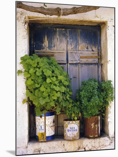 Windowsill, Paleohora, Crete, Greece-Peter Ryan-Mounted Photographic Print