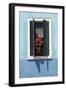 Windowwith Venetian Blinds and Shutters on Blue Wall. - Burano, Venice-Robert ODea-Framed Photographic Print