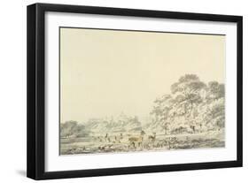 Windsor Castle and Park with Deer-J. M. W. Turner-Framed Giclee Print