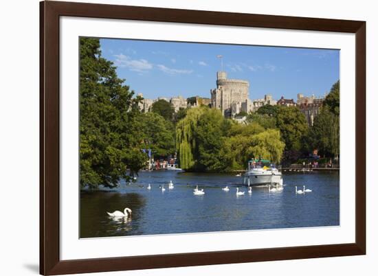 Windsor Castle and River Thames, Windsor, Berkshire, England, United Kingdom, Europe-Stuart Black-Framed Photographic Print