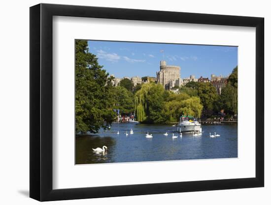 Windsor Castle and River Thames, Windsor, Berkshire, England, United Kingdom, Europe-Stuart Black-Framed Photographic Print