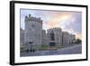 Windsor Castle and Statue of Queen Victoria at Sunrise, Windsor, Berkshire, England-Charlie Harding-Framed Photographic Print